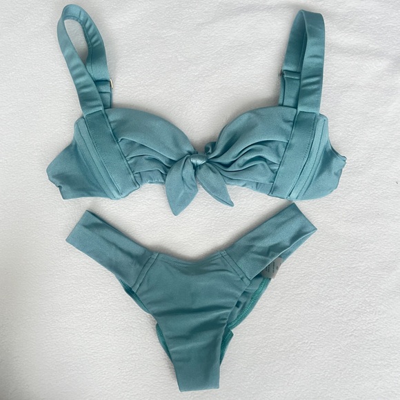 Montce Teal Hayden Knotted Bikini Set